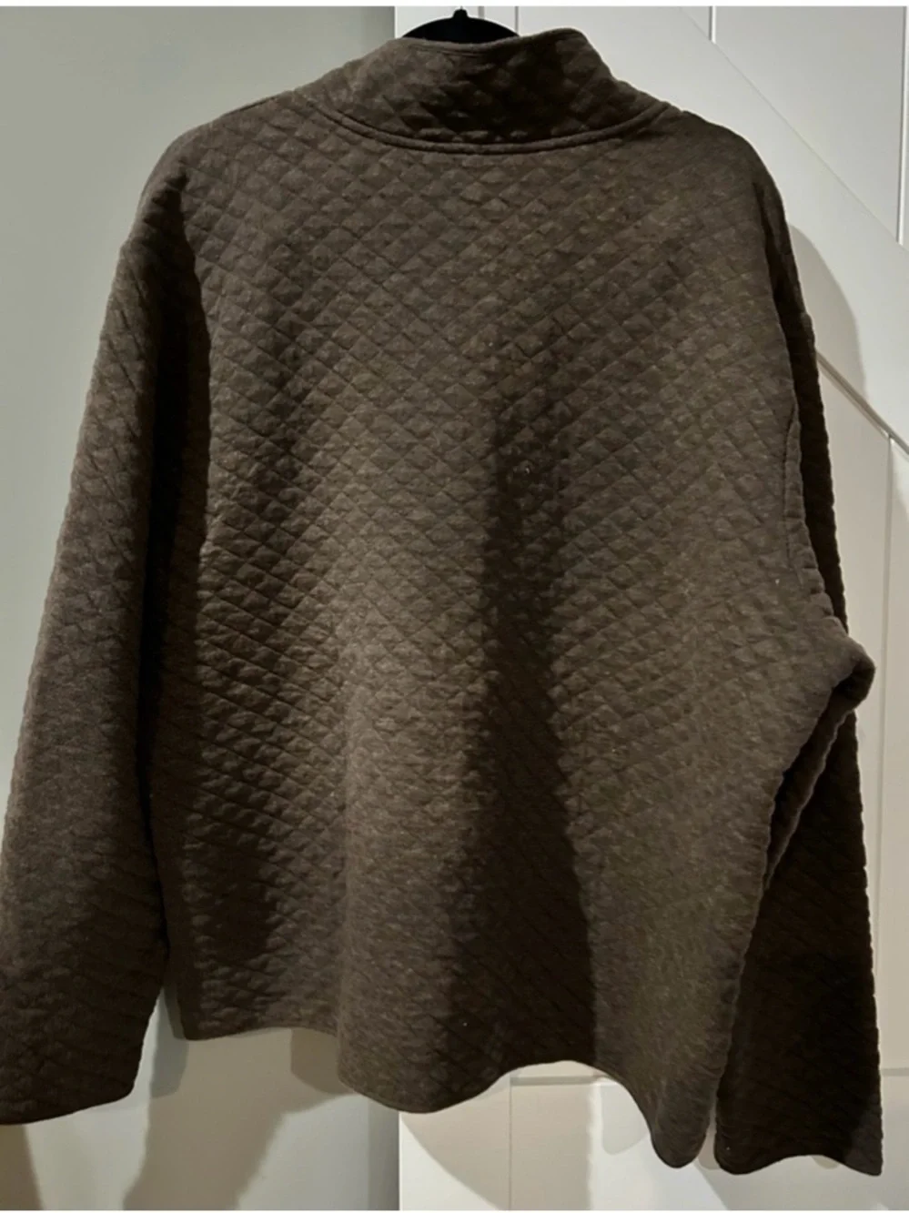 Banana Republic Men's Quilted Half-Zip Sweater - Brown